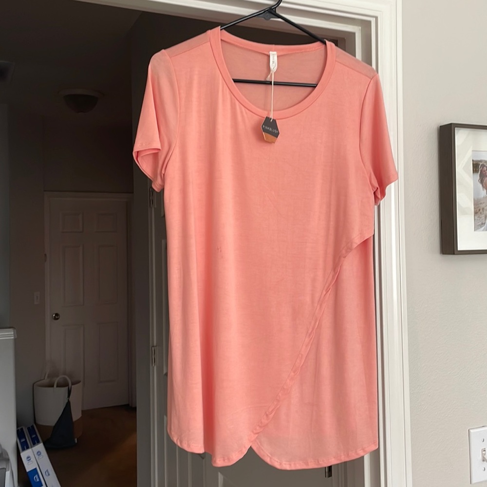 Pink Blush Coral Nursing T-Shirt